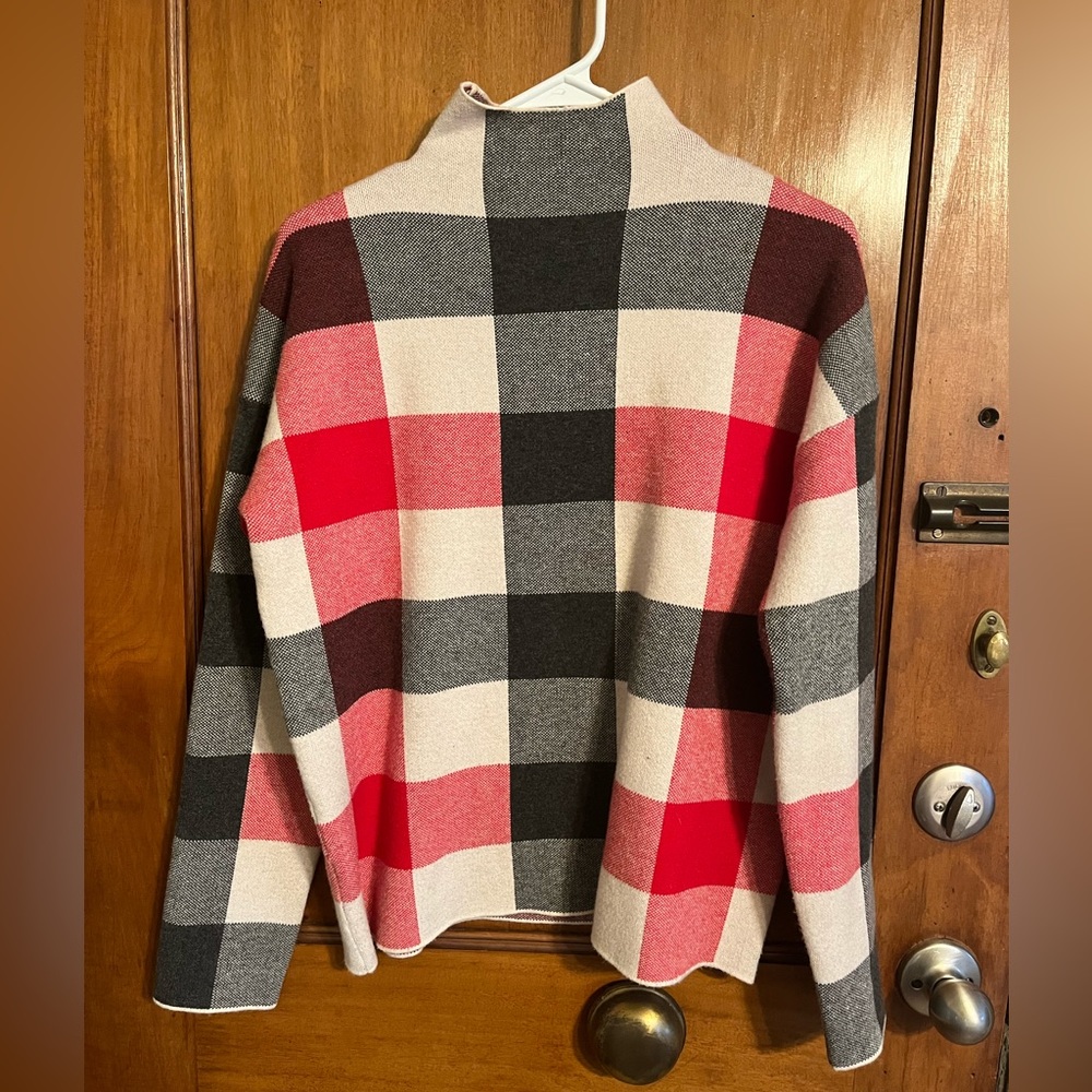 Tahari plaid mock turtleneck sweater